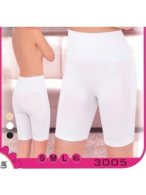 Zamerya Beyaz Kadın Yüksek Bel Uzun Paçalı Toparlayıcı Korse S-Xl 3005