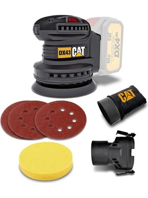 Cat DX43B 18VOLT 125MM Kömürsüz Devir Ayarlı Profesyonel Eksantrik Zımpara (Akü Dahil Değildir)