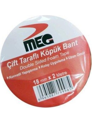 Evvon Çift Taraflı Köpük Bandı 18 MMX2MT 2 Adet