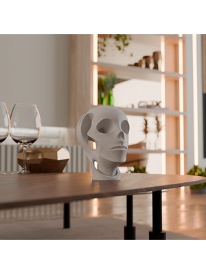 Tr Deco Fabrıca Minimalist Insan Figürü Heykeli – Soyut Yüz Temalı Dekoratif Biblo | Ofis, Ra