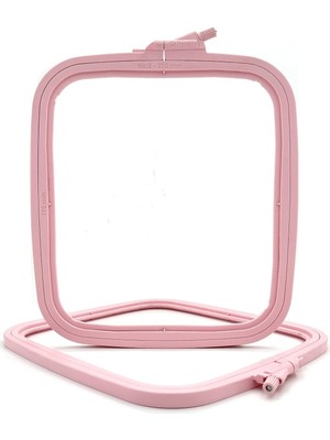 Tr Pembe Orta (No:3) Plastik Kare Nakış Kasnağı, Çapraz Dikiş Çemberleri, Zımba Iğne Halka