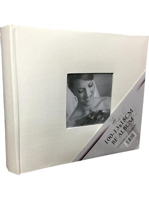 Tr Bf Albüm Vinleks Deri 13X18 100'LÜK Hatıra Yazılabilir Fotoğraf Albümü (Beyaz)