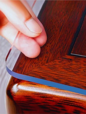 Tr Şeffaf Masa Örtüsü Koruyucu 2.4mm Kalın Oval Köşe Premium Kokusuz Plastik Masa Örtüsü P