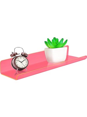 Tr Pleksi Duvar Raf (Neon Pembe, 40CM x 10CM)