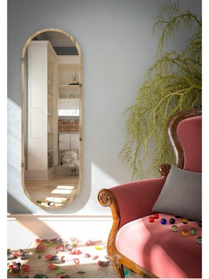 Tr Keçe Gold Oval Dekoratif Boy Aynası 50X150,KEÇE