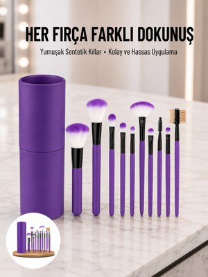 Esranın Dünyası 12 Parça Profesyonel Makyaj Fırçası Far Fırçası Allık Fırçası Yumuşak Kıllı - Lisinya