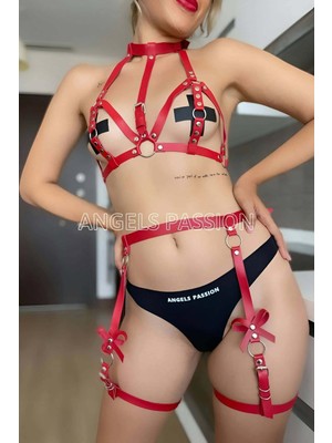 Esranın Dünyası Elite Seksi Harness Takım, Jartiyer Büstiyer Harness Takım - BRF310