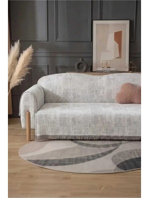 Bellevia Modern Desenli Koltuk Örtüsü 180X220 cm Çekyat Örtüsü Oturma ve Sırt Kısmını Tam Kapatan Çok Amaçlı Örtü