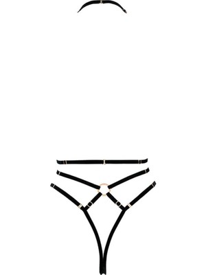 Esranın Dünyası Göğüs Detaylı Fantezi Siyah Harness