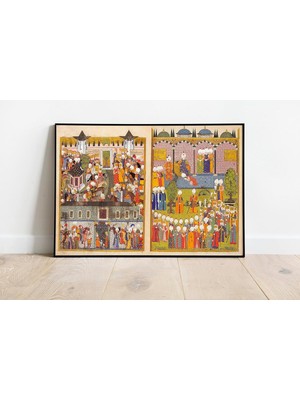 Hsc Bilişim Pegziz PGZZNM1181 Osmanlı Muhteşem Süleyman Minyatür Çizim Sanatı Posteri 60X90CM