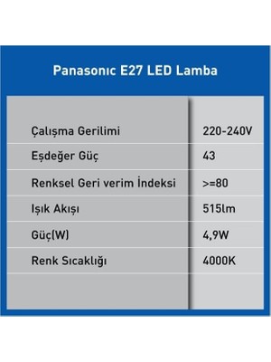 Prime LED Lamba, Gün Işığı E27 4,9W 515LM 4000K