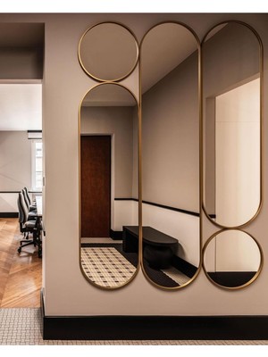 Tr Lüks Ayna Seti/duvar Aynası Takımı/gold Çerçeveli Ayna Seti/salon Aynası Gold