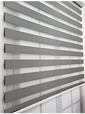 Tr Düz Renk Stor Zebra Perde Sert Plastik Kasalı 100X200 Gri