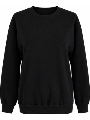 Trender O Yaka 3 Ip Siyah Kadın Sweatshirt 27KDT1000011