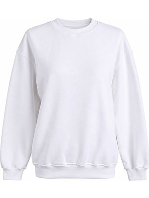 Trender O Yaka 3 Ip Ekru Kadın Sweatshirt 27KDT1000011