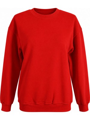 Trender O Yaka 3 Ip Kırmızı Kadın Sweatshirt 27KDT1000011