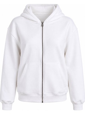 Trender Fermuarlı Ekru Kadın Sweatshirt 2850