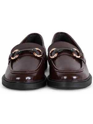 Trender 69-706 Kahverengi Kadın Loafer Ayakkabı 27KSD9000004
