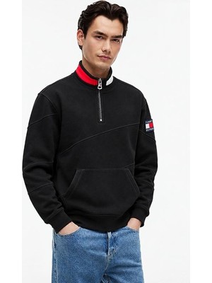 Tommy Yarım Fermuarlı Dikyaka Sweatshirt