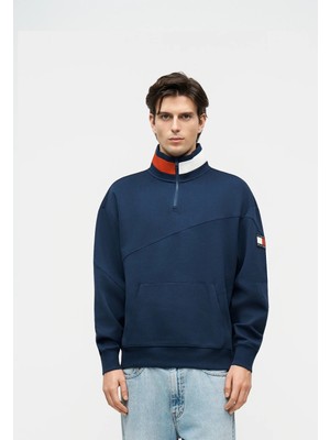 Tommy Yarım Fermuarlı Dikyaka Sweatshirt