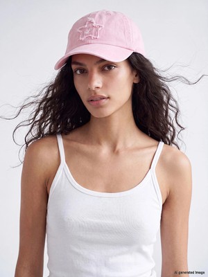 Lc Waikiki Yeni Sezon Pembe Yıldız Nakışlı Kadın Gabardin Kep Şapka