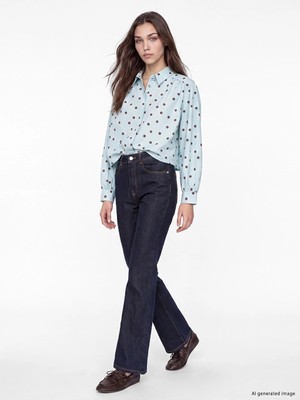 Lc Waikiki Yeni Sezon Indigo Yüksek Bel Flare Kadın Jean Pantolon
