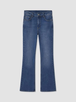 Lc Waikiki Yeni Sezon Indigo Yüksek Bel Flare Kadın Jean Pantolon