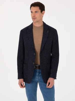 Cacharel Navy Slim Fit Wool Blend Sport Coat