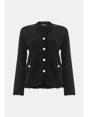 Vakko Black Knit Jacket