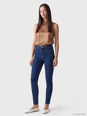 Lc Waikiki Yeni Sezon Indigo Yüksek Bel Süper Skinny Fit Kadın Jean Pantolon