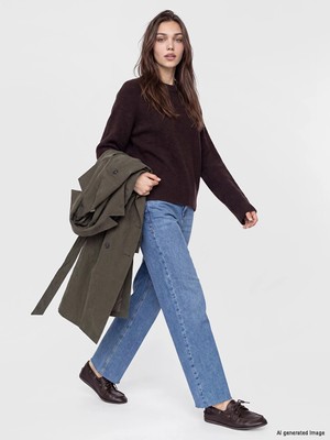Lc Waikiki Yeni Sezon Indigo Yüksek Bel Wideleg Kadın Jean Pantolon