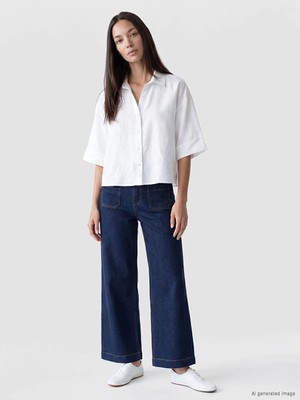 Lc Waikiki Yeni Sezon Indigo Yüksek Bel Wideleg Kadın Jean Pantolon