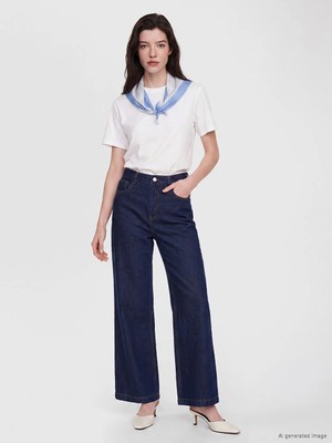 Lc Waikiki Yeni Sezon Indigo Wideleg Kadın Jean Pantolon