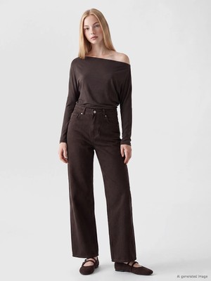 Lc Waikiki Yeni Sezon Kahverengi Wideleg Kadın Jean Pantolon
