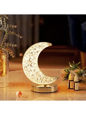 Dekoratif Şarj Edilebilir 3 Renk Kademeli Gece Lambası-Ay