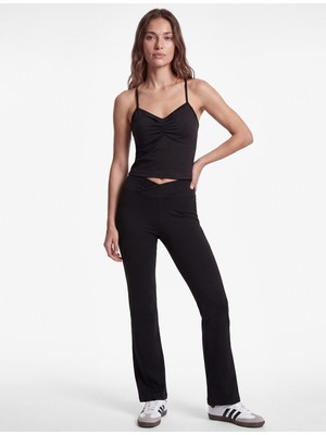 Koton Slim Fit Yüksek Bel Ispanyol Paça Spor Tayt