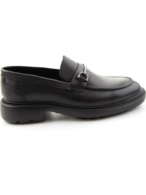 Bambi Black Antique Genuine Leather Men's Loafers E01054020441