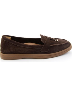 Bambi Brown Genuine Leather Women's Loafers K01045035802