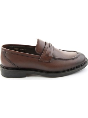 Bambi Brown Antique Genuine Leather Men's Loafers E01648629041