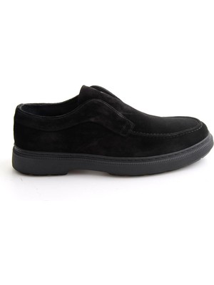 Bambi Black Suede Genuine Leather Men's Classic Shoes E01589680002