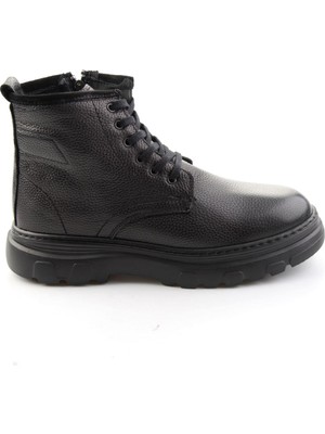 Bambi Black Floater Genuine Leather Men's Boots & Booties E02054012140