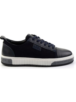 Bambi Navy Genuine Leather Men's Casual Shoes E01610197541