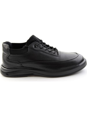 Bambi Black Floater Genuine Leather Men's Casual Shoes E01396019340