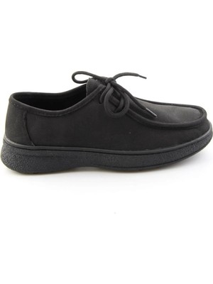 Bambi Black Nubuck Genuine Leather Women's Casual Shoes K01007979101