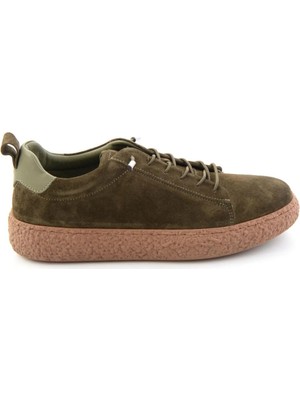 Bambi Haki Süet Hakiki Deri Kadın Sneaker K01822268402