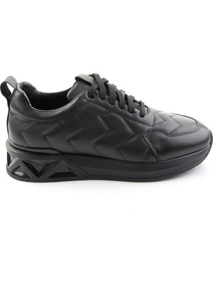 Bambi Black Nappa Genuine Leather Men's Sneakers E01774033343
