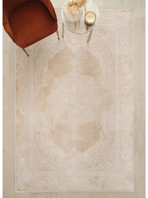 Kaşmir Halı Viskon Premium Alaz Bej 120X180 cm