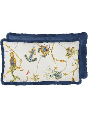 Baci Milano Portofino Yastık 40 cm x 70 cm Mavi