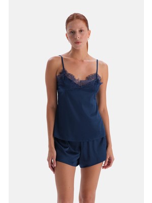 Dagi Lacivert Dantel Detaylı Camisole ve Şort