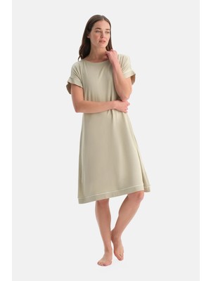 Dagi Sage Piped Siro Viscose Nightgown